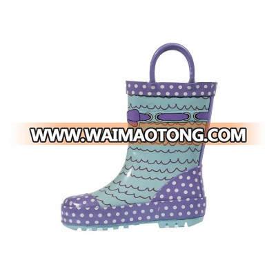 Attractive and durable rubber best price children printed kids rubber rain boots