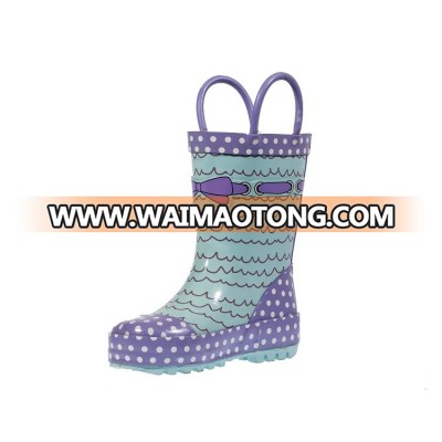 Low price high quality pvc shell  boots thermal thinsulate fashion wings kids rubber rain boot