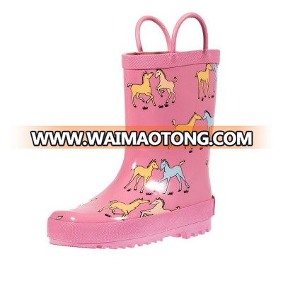 Beauty china printing child rainboots waterproof shoe cover for kids