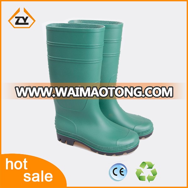 Factory Price PVC Green Rain Boot, Gum Shoes , Over Knee Rubber Boots