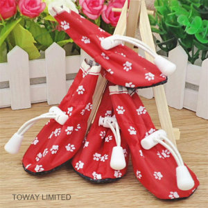 Quality Printing Paws Adjustable Oxford Waterproof Dog Rain Boots